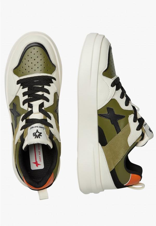 W6yz Sneakers in ecopelle e suede Militare -BOND 2-M Vendita