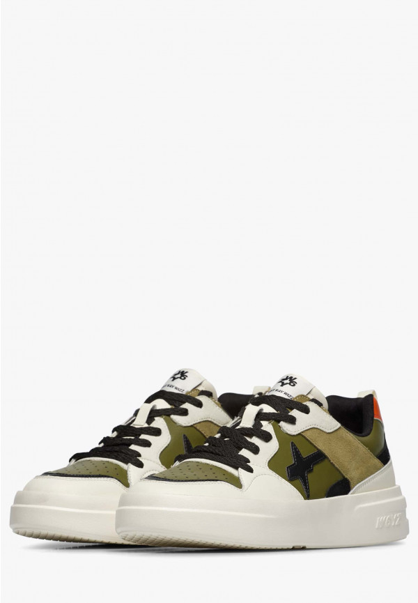 W6yz Sneakers in ecopelle e suede Militare -BOND 2-M Vendita