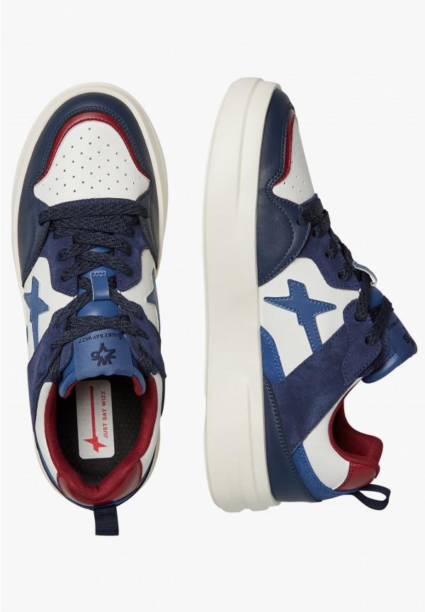 W6yz Sneakers in ecopelle e suede Bianco-Blu -BOND 2-M Promozione