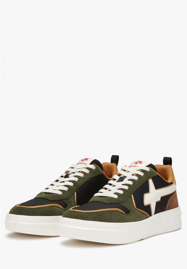 W6yz Sneakers in tessuto tecnico e suede Militare -BOND-M Spedizione Gratuita