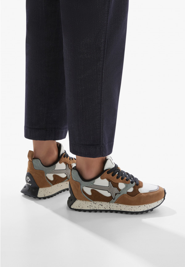 W6yz Sneakers in suede e tessuto tecnico Marrone -LOOP-W Negozi Online