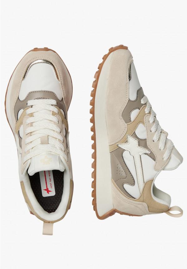 W6yz Sneakers in suede e tessuto tecnico Bianco panna -LOOP-W Acquista Ora