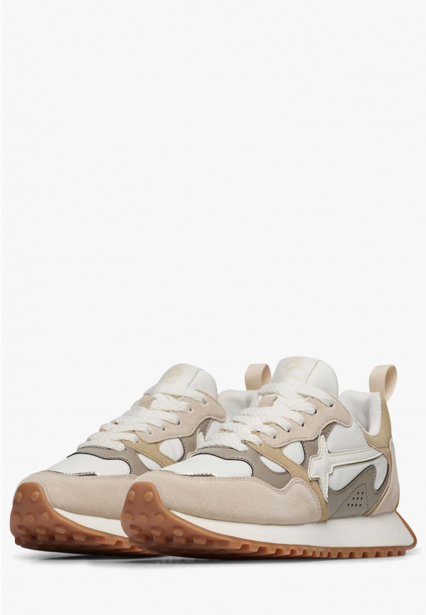 W6yz Sneakers in suede e tessuto tecnico Bianco panna -LOOP-W Acquista Ora