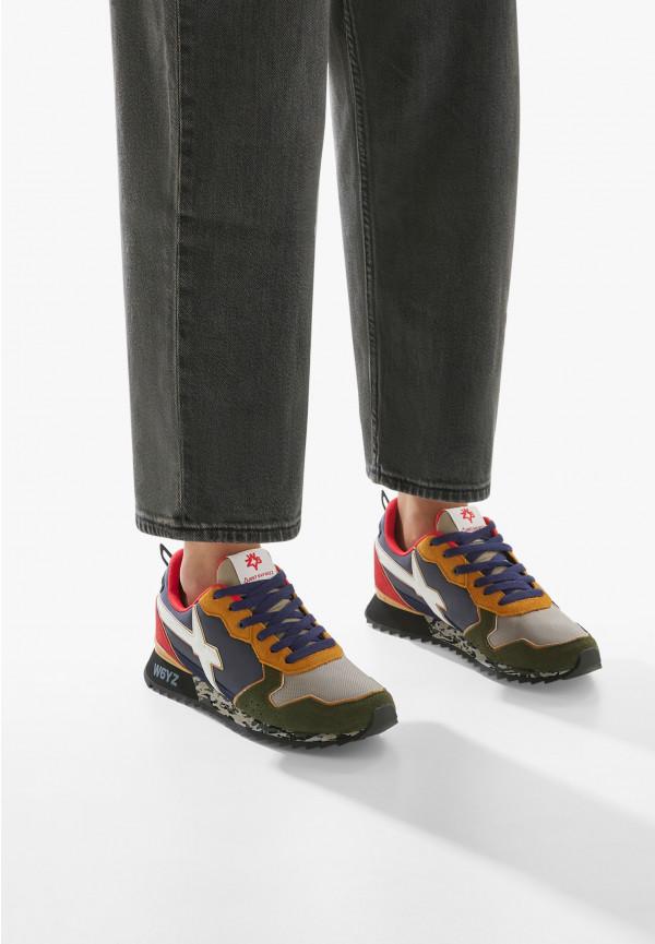 W6yz Sneakers in tessuto tecnico e suede Verde oliva -JET-M Promozione Limitata