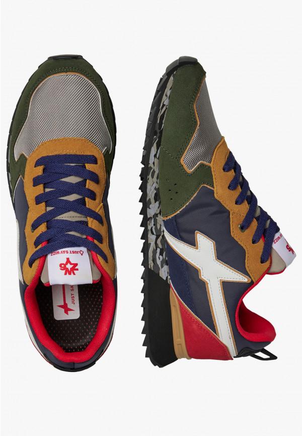 W6yz Sneakers in tessuto tecnico e suede Verde oliva -JET-M Promozione Limitata