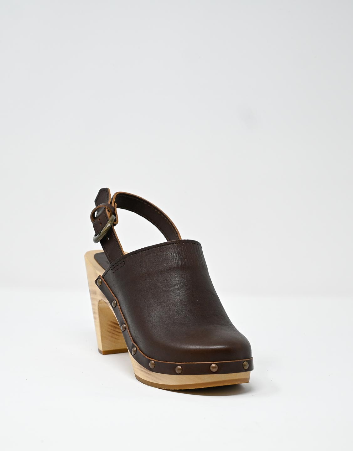 Wally Walker zoccolo in pelle dark chestnut Olandflex by astorflex Vendita Economica