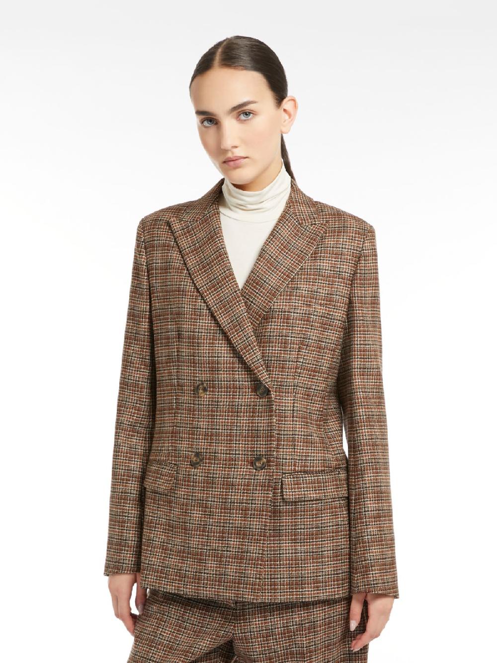 Weekend Blazer in lana disegnata Consegna Veloce