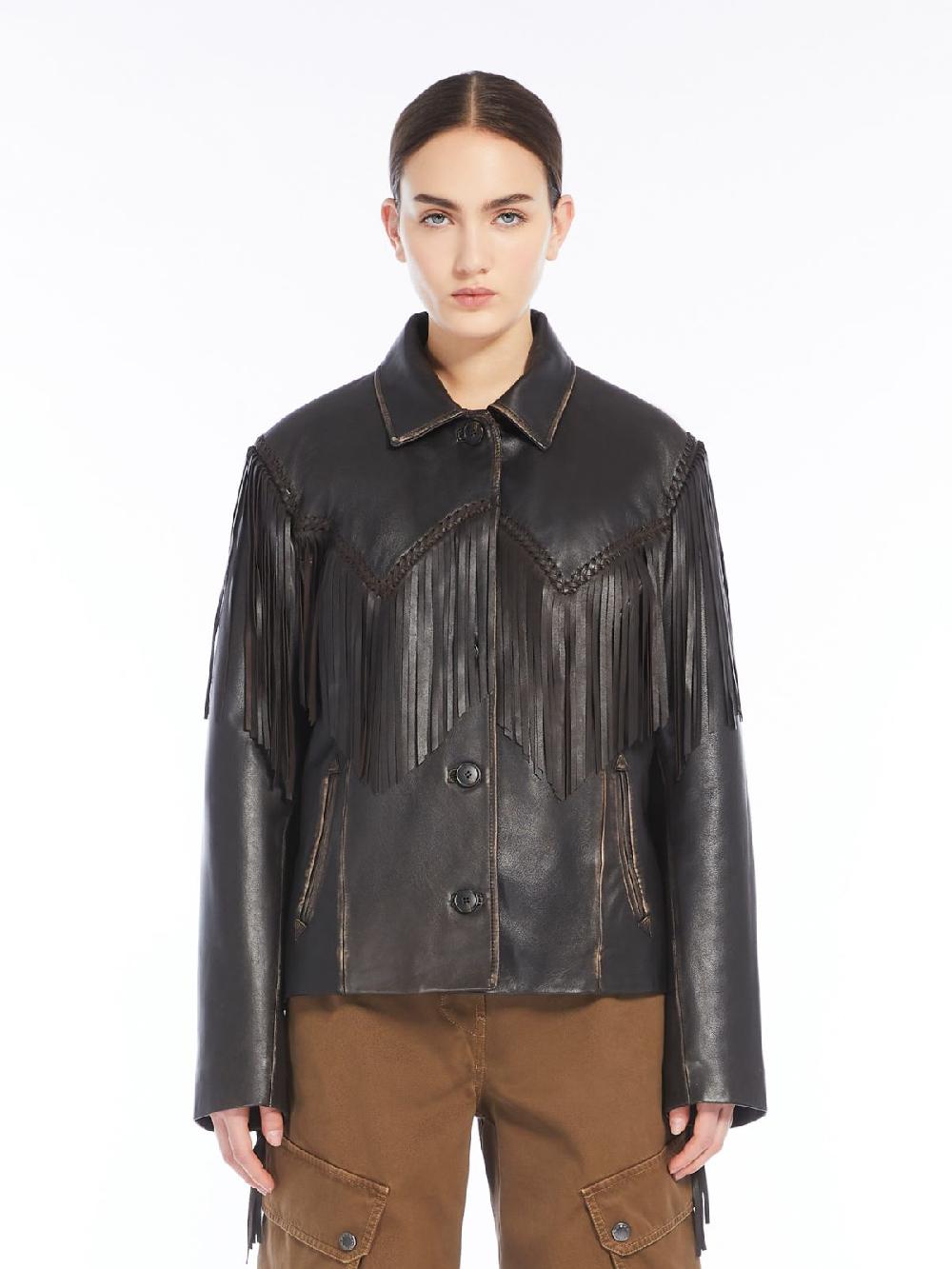Weekend Giacca in nappa con frange Fino Al -60%