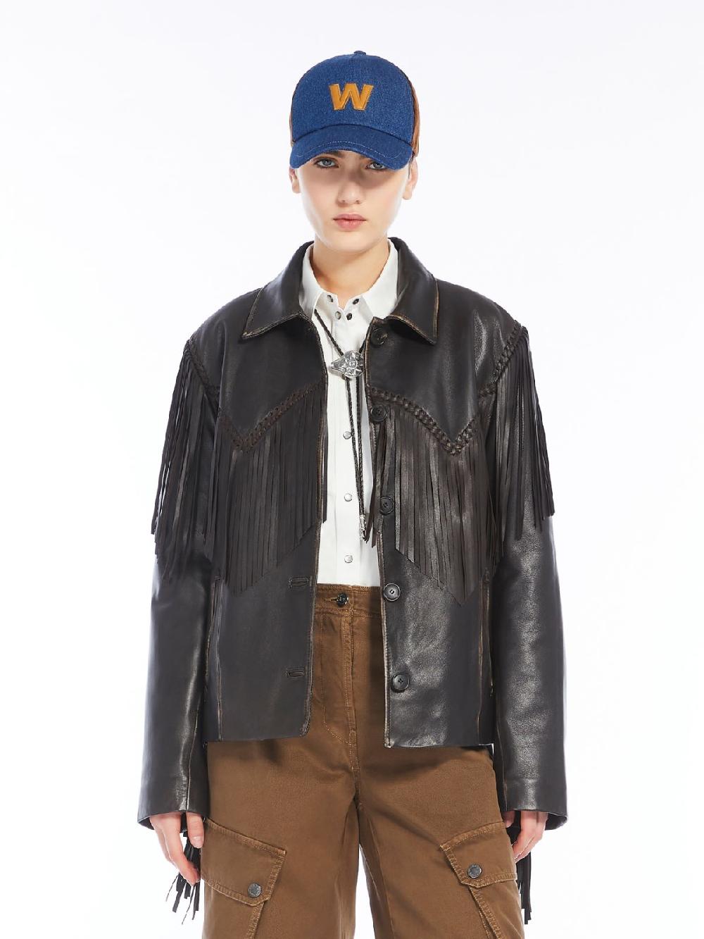 Weekend Giacca in nappa con frange Fino Al -60%