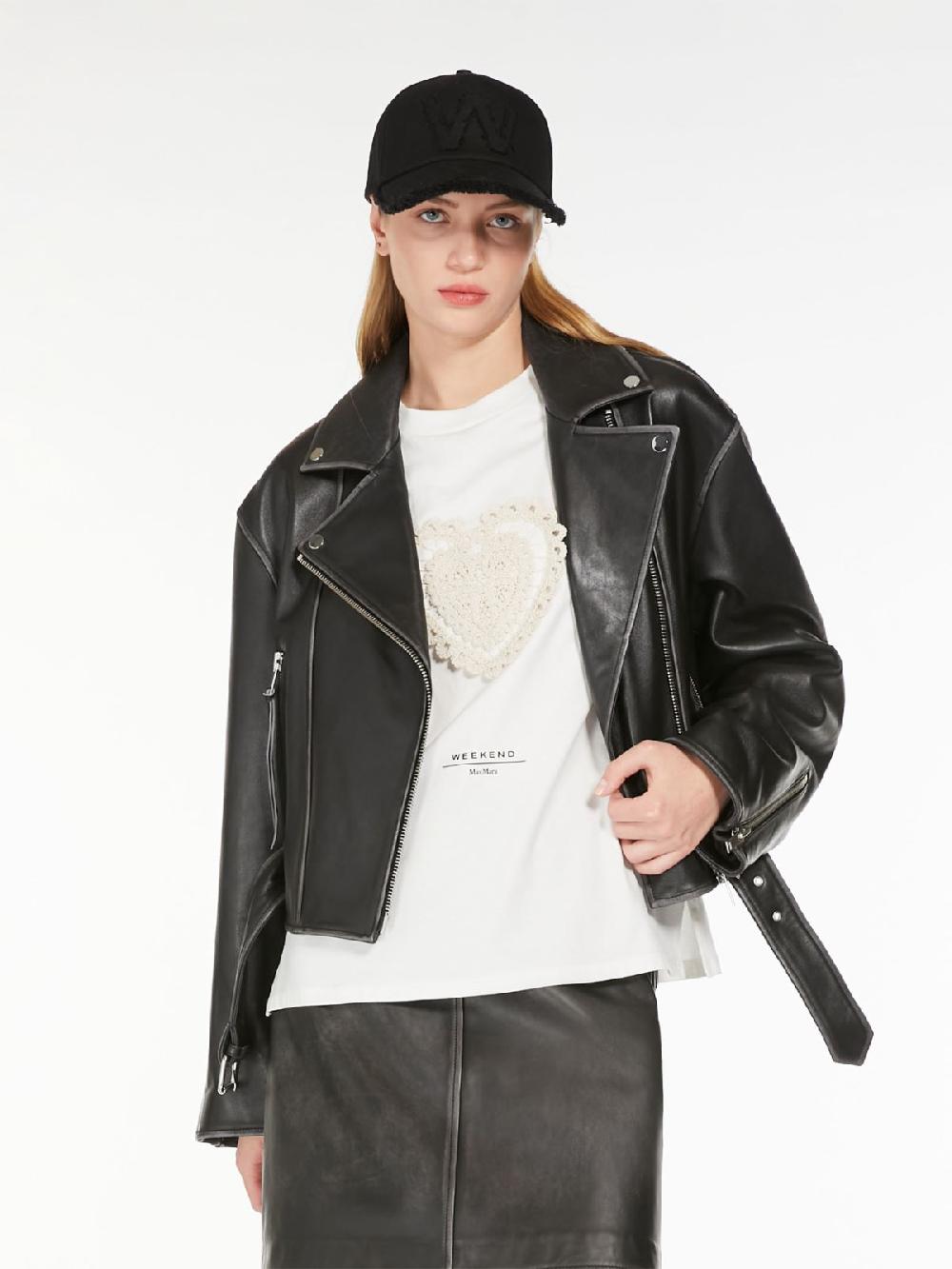 Weekend Giacca biker in pelle Affare Del Giorno