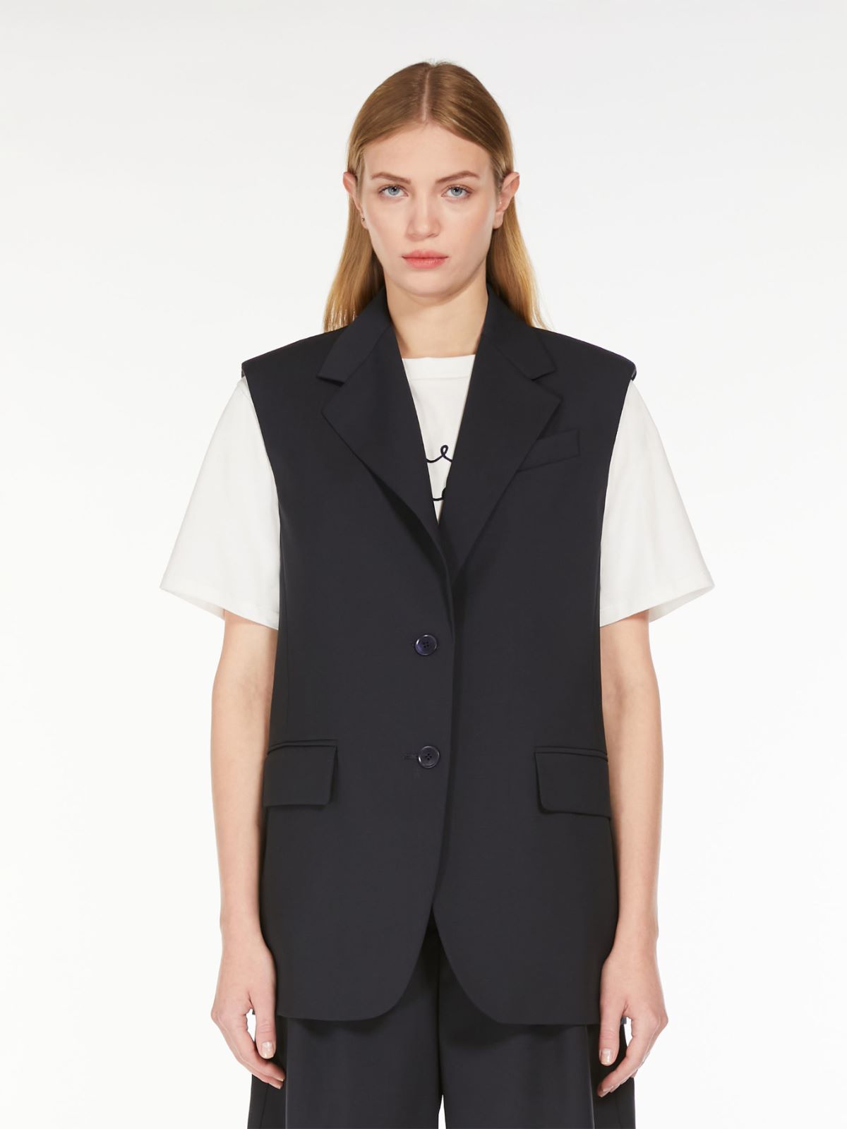 Weekend Gilet in tela di lana stretch Novità