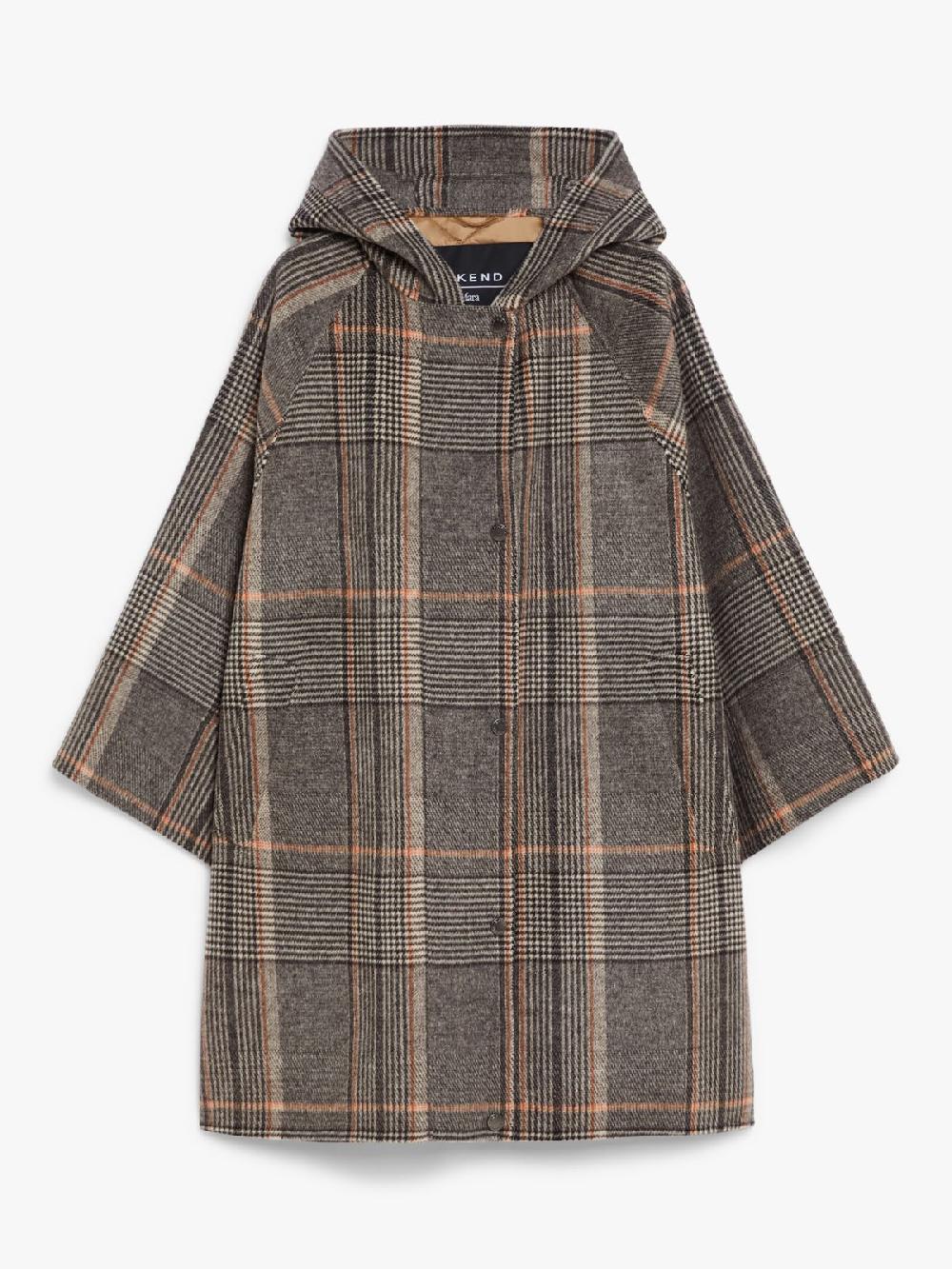 Weekend Cappotto in lana check e tela antigoccia Spedizione Gratuita