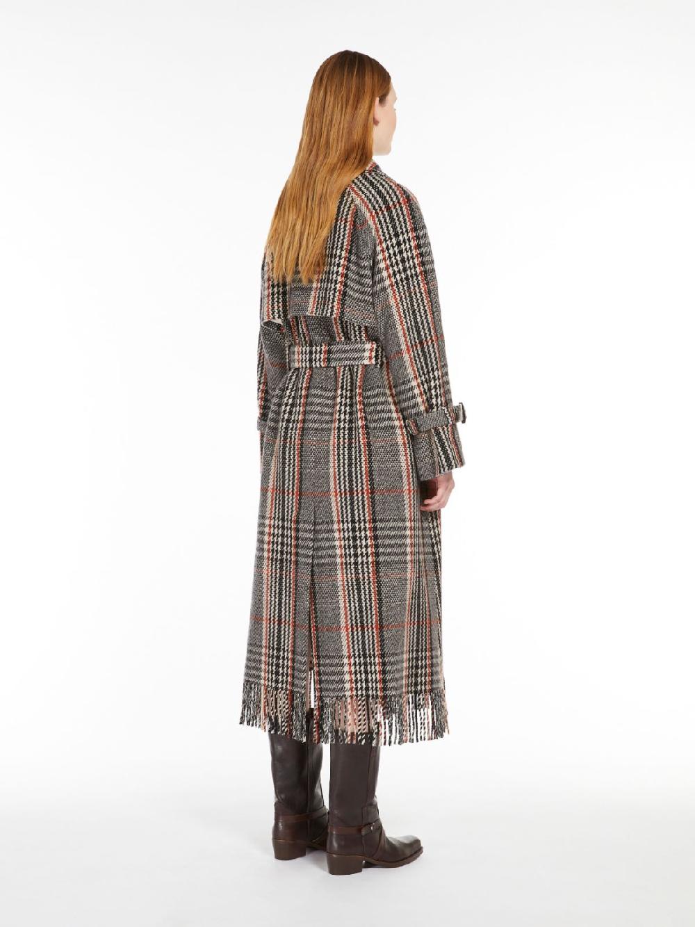 Weekend Cappotto in mista lana con frange Economico