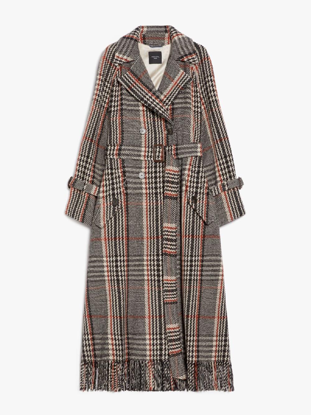 Weekend Cappotto in mista lana con frange Economico