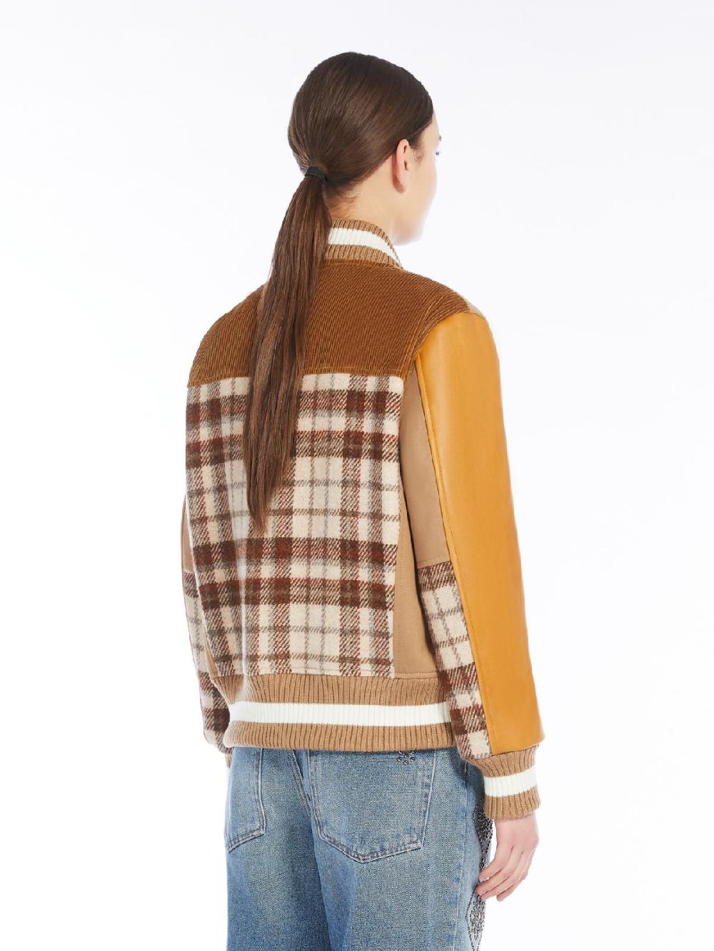 Weekend Bomber in lana velluto e pelle Nuovo