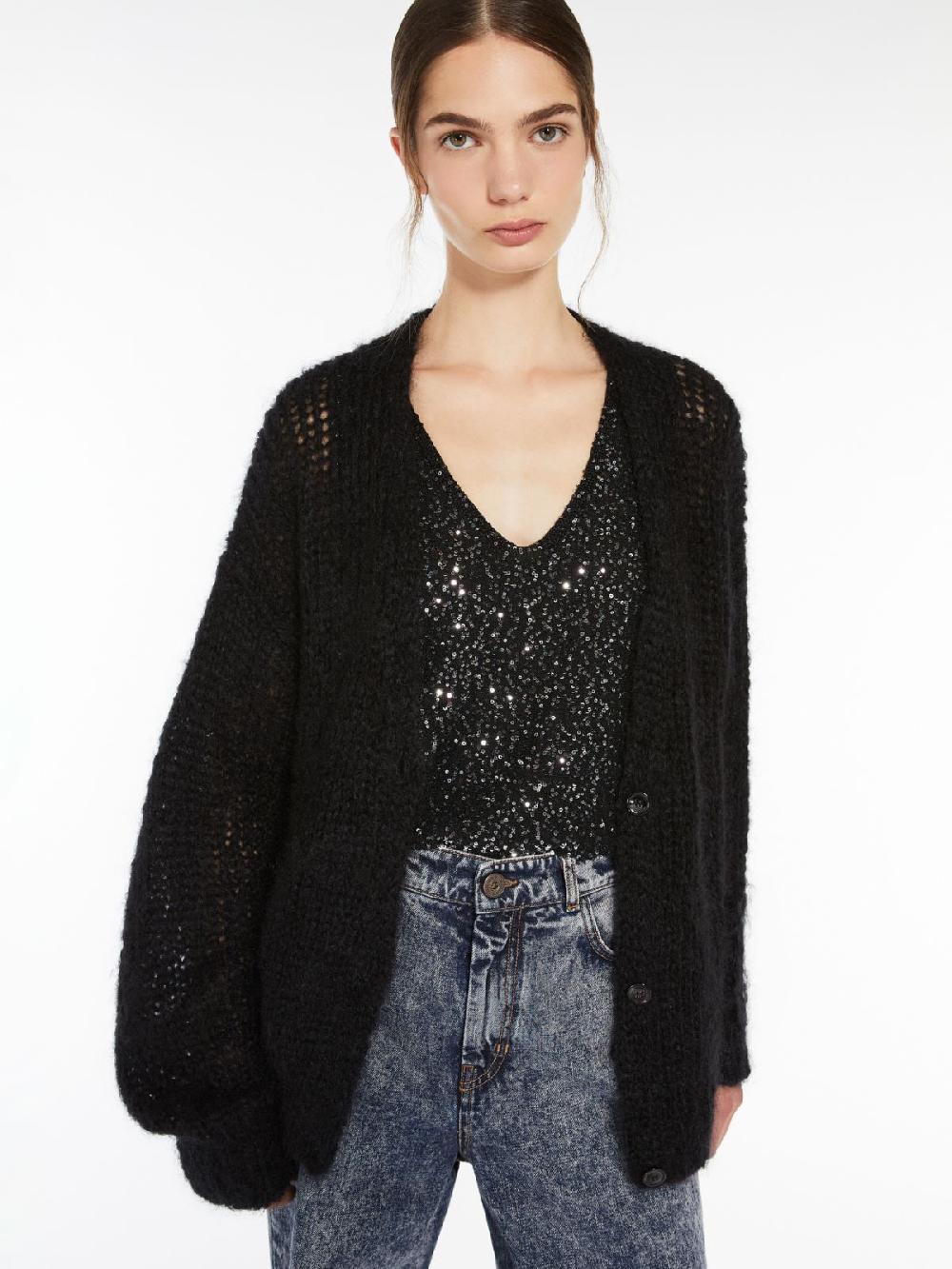 Weekend Cardigan in filato di mohair Saldi Di Fabbrica