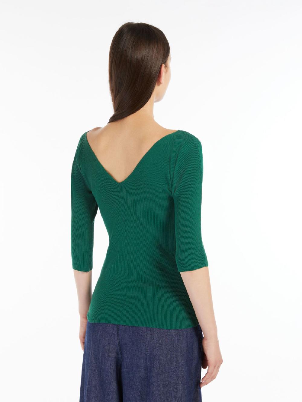 Weekend Maglia a V in viscosa a coste 2025