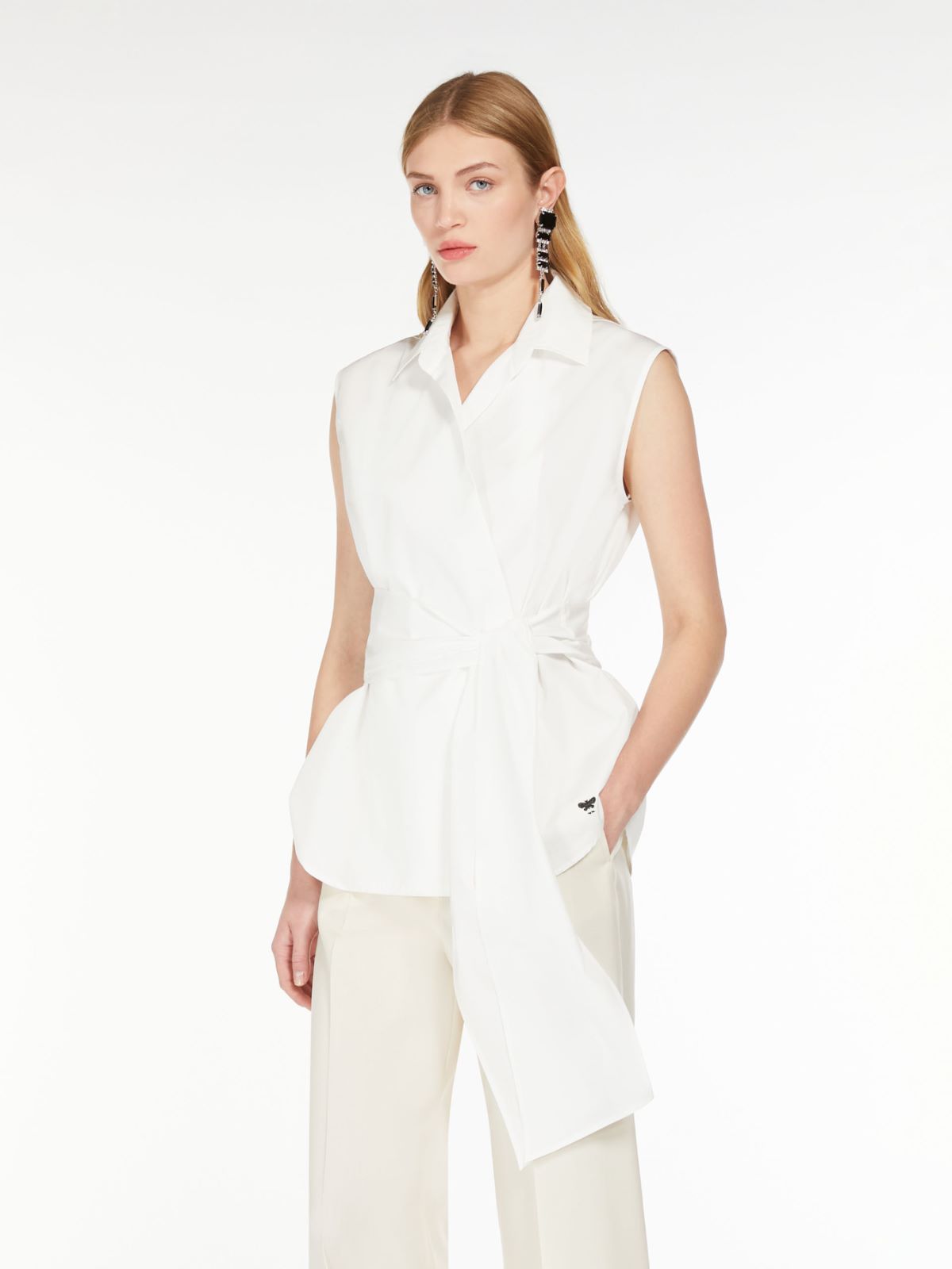 Weekend Camicia smanicata in popeline In Linea
