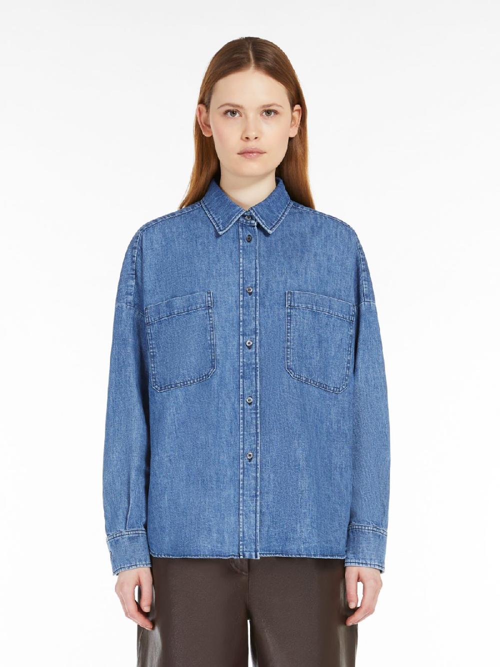 Weekend Camicia crop in denim di cotone Promozione