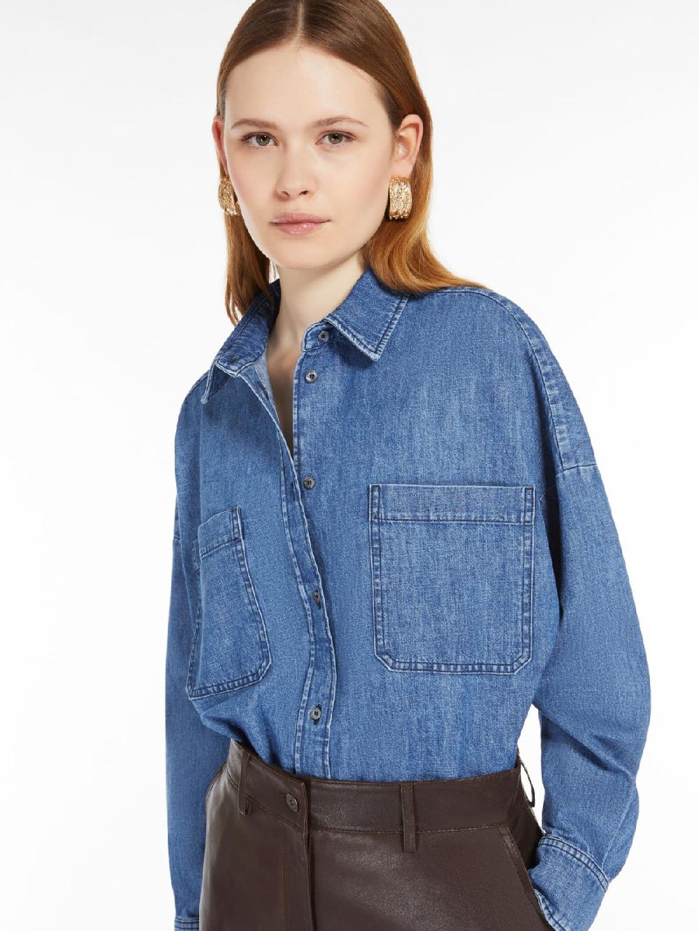 Weekend Camicia crop in denim di cotone Promozione