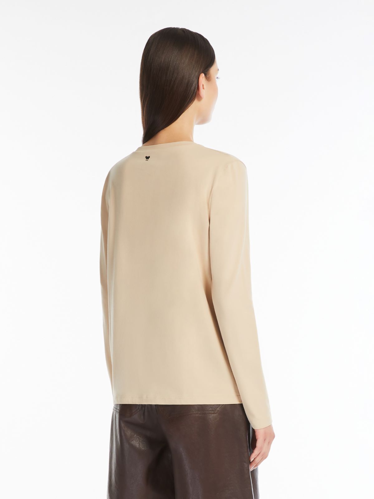 Weekend T-shirt in cotone con stampa e ricami Vendita Calda
