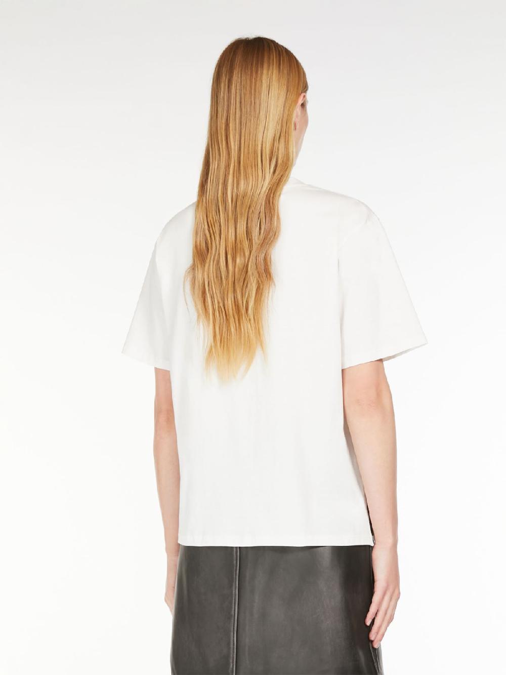 Weekend T-shirt in cotone con lettering ricamato Italia