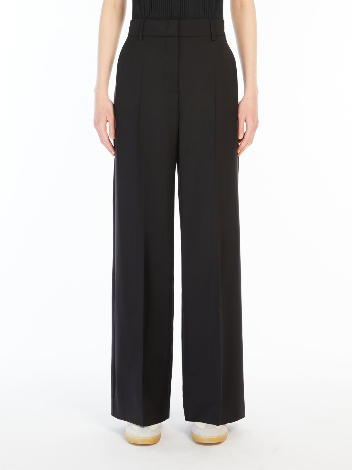 Weekend Pantalone palazzo in tela di lana In Saldo