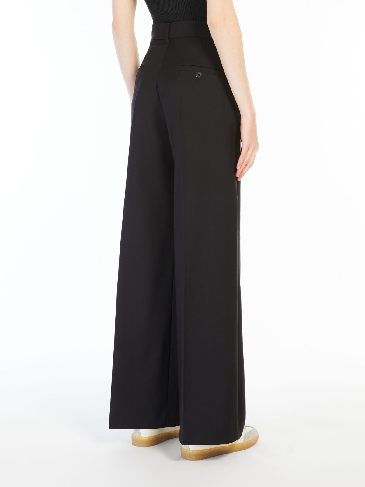 Weekend Pantalone palazzo in tela di lana In Saldo