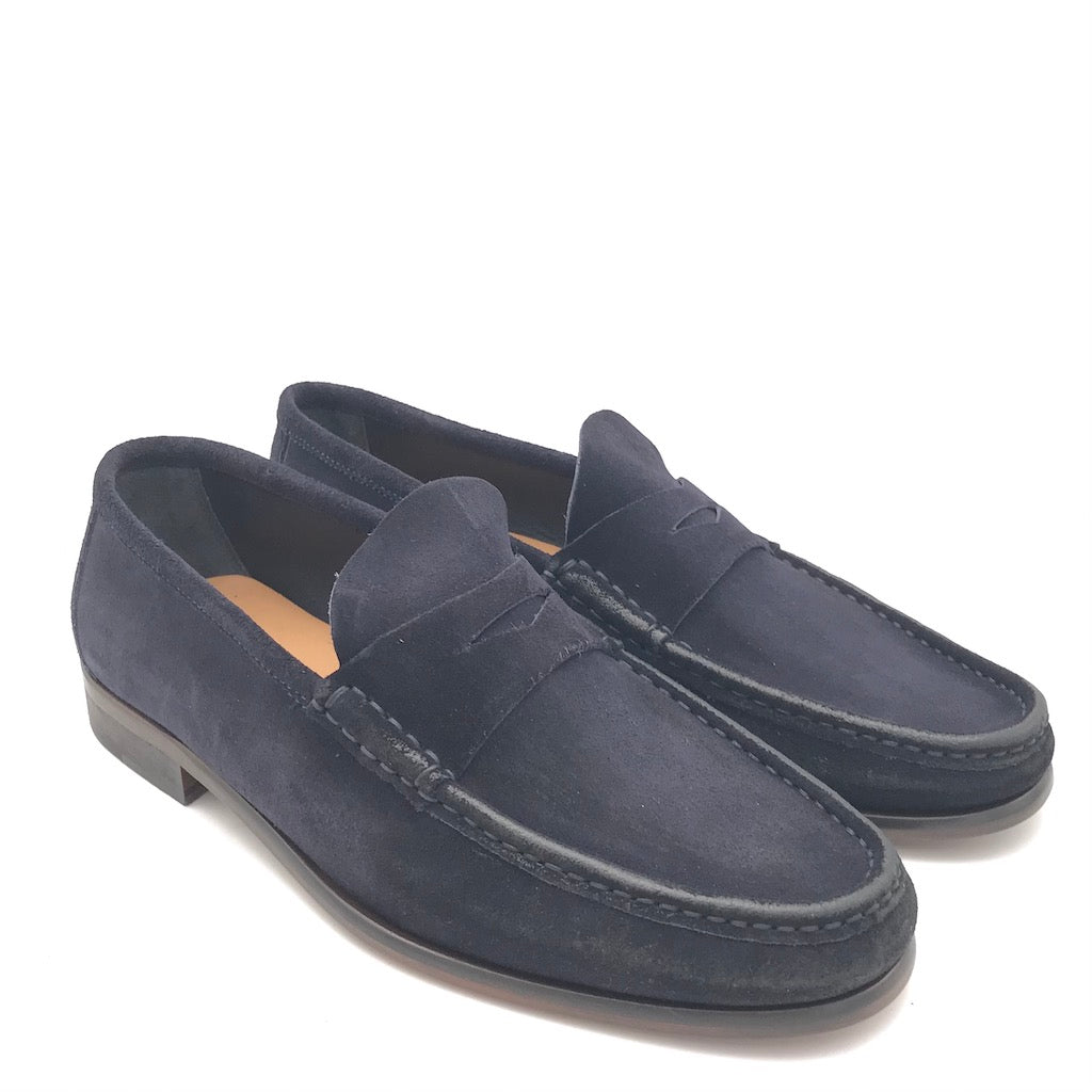 Zulian Calzature Mocassino in velour blu Outlet