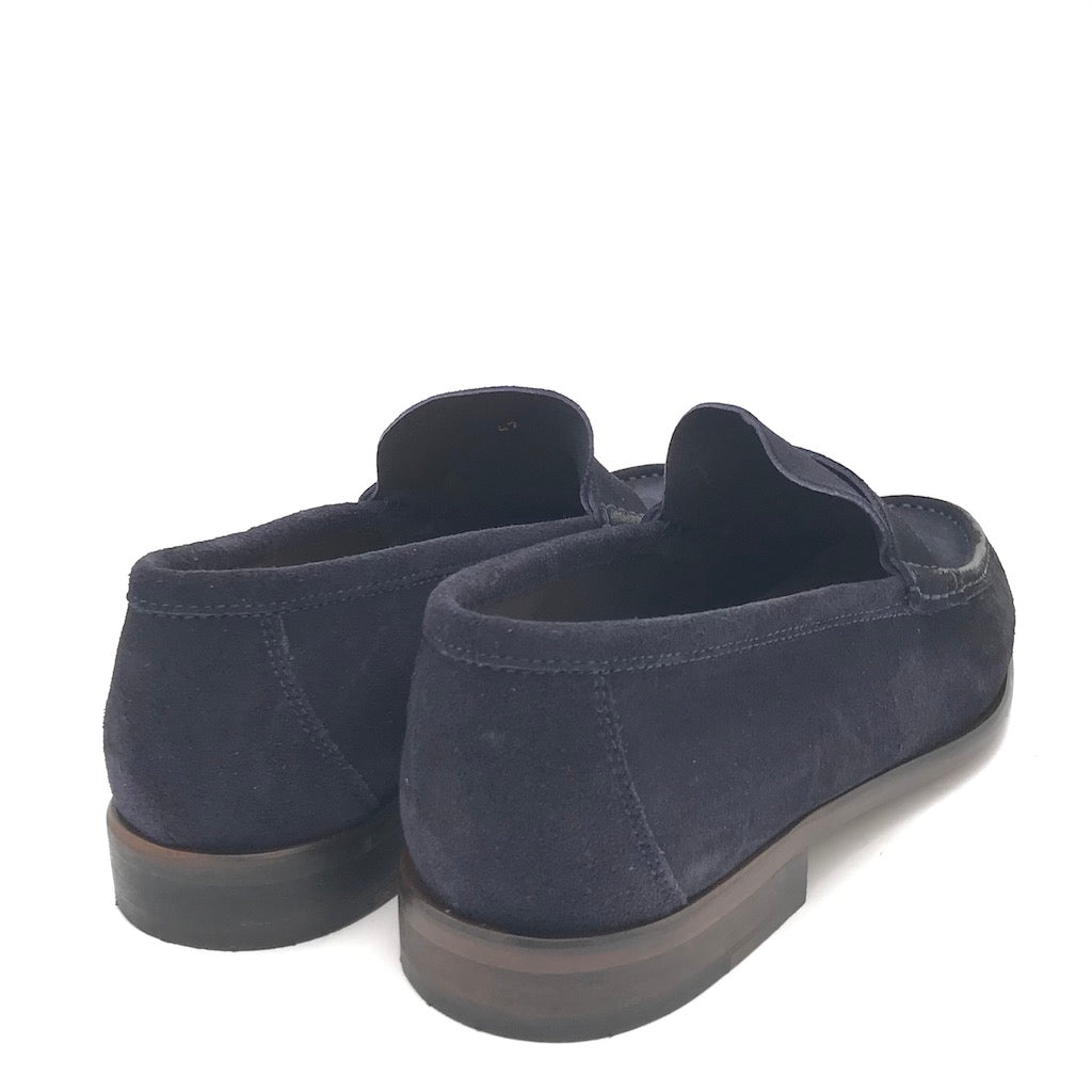 Zulian Calzature Mocassino in velour blu Outlet