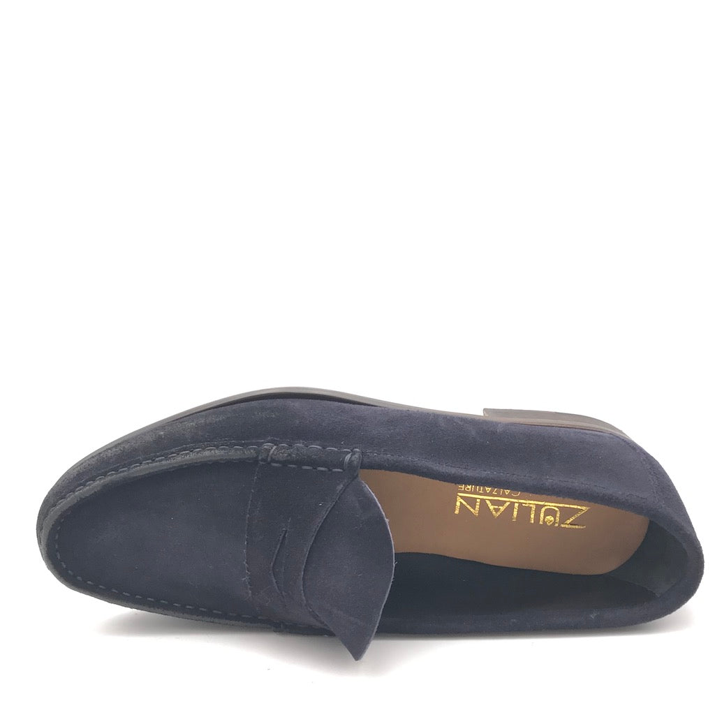 Zulian Calzature Mocassino in velour blu Outlet