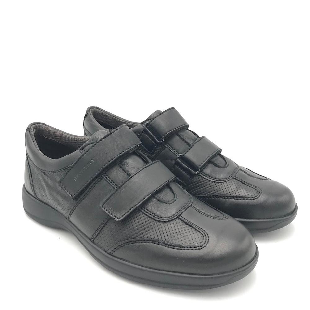 Zulian Calzature Scarpa strappo Season in nappa nera In Vendita