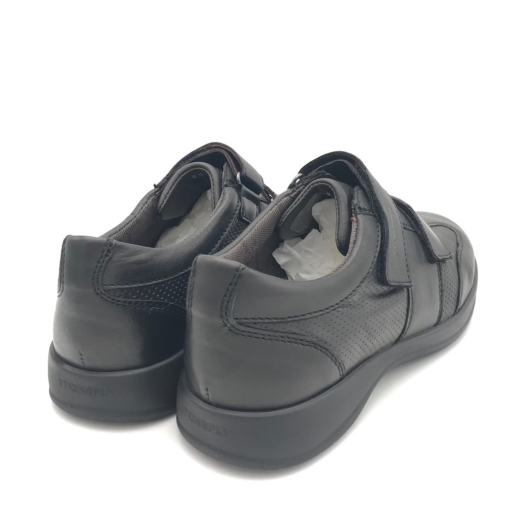 Zulian Calzature Scarpa strappo Season in nappa nera In Vendita