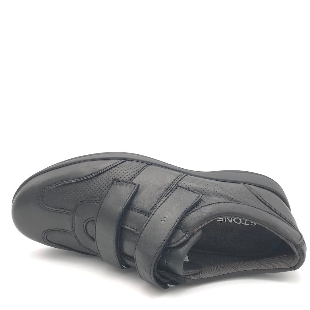 Zulian Calzature Scarpa strappo Season in nappa nera In Vendita