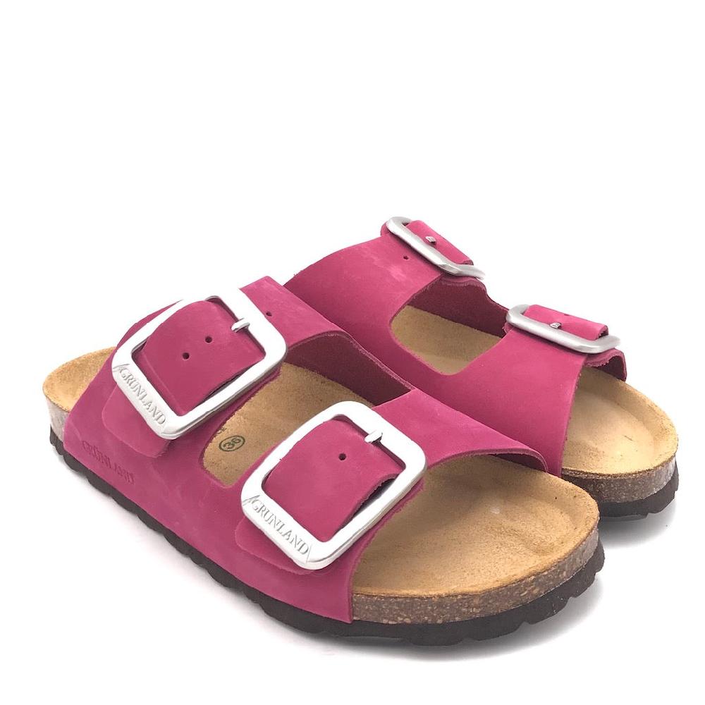 Zulian Calzature Ciabatta Sara doppia fibbia nabuk porpora Negozio
