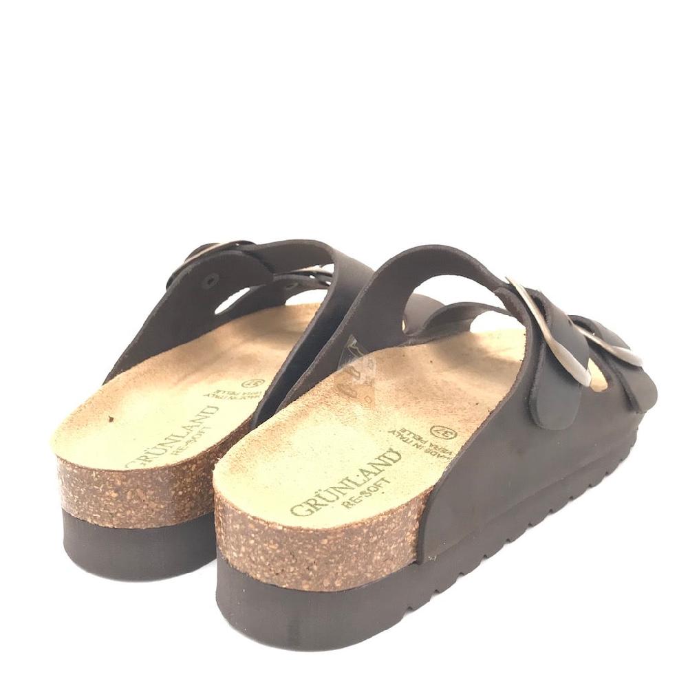 Zulian Calzature Ciabatta Hola doppia fibbia moro Italy