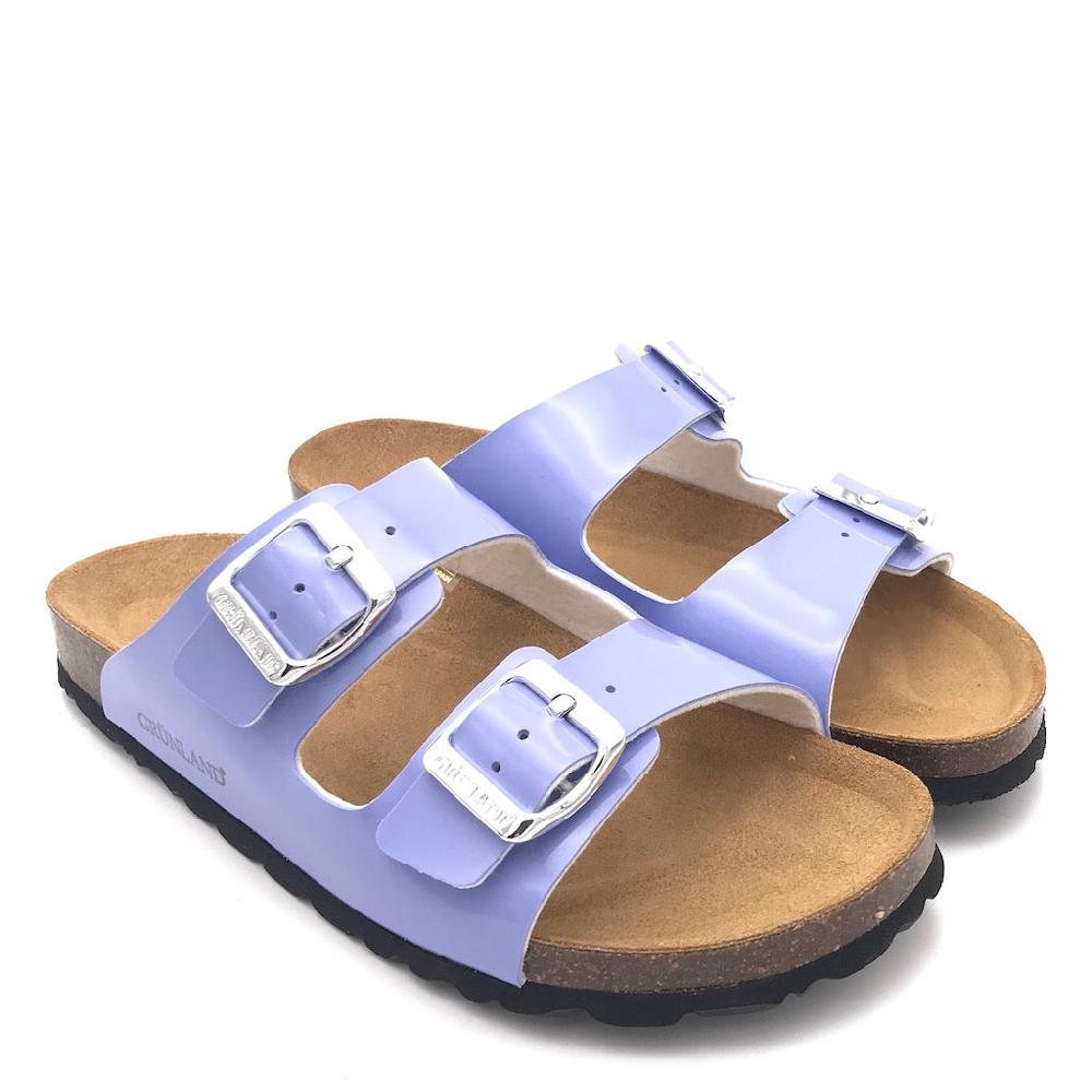 Zulian Calzature Ciabatta Sara doppia fibbia pervinca Italia