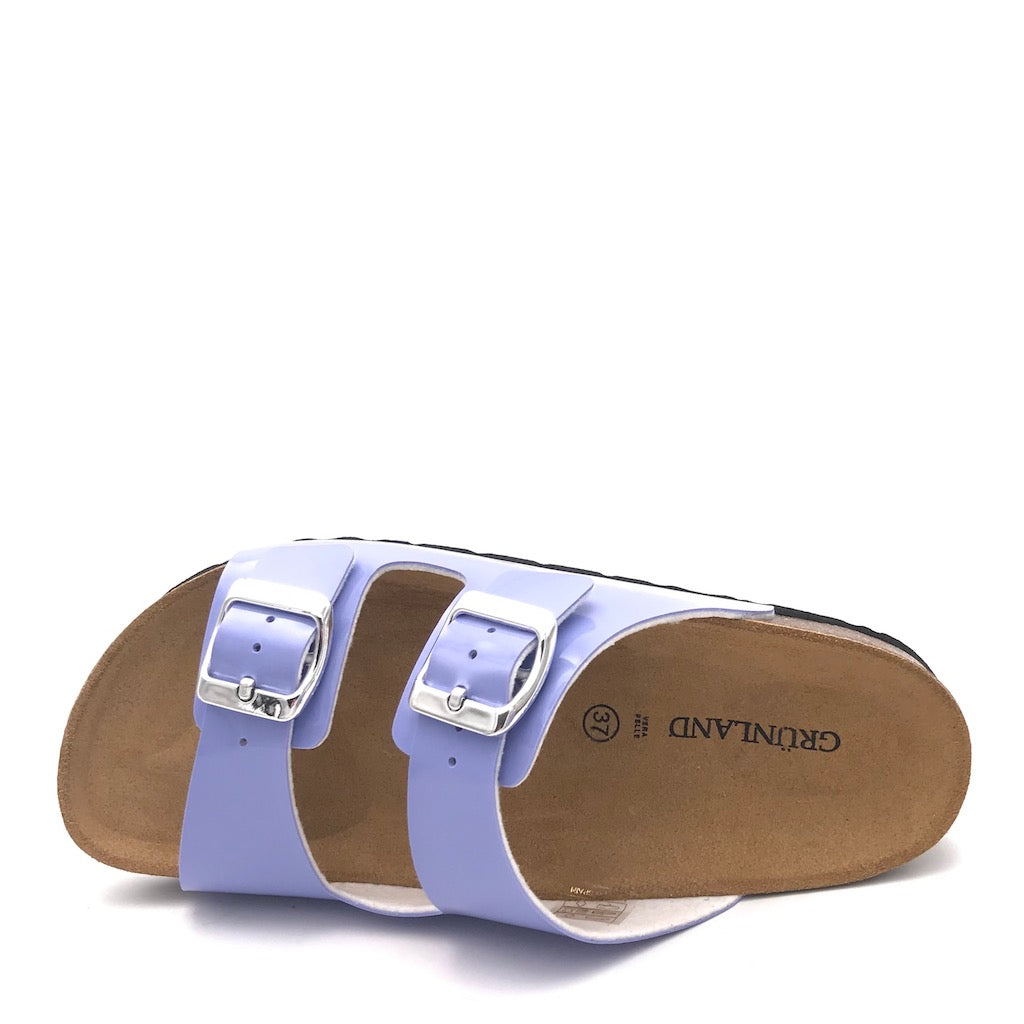 Zulian Calzature Ciabatta Sara doppia fibbia pervinca Italia