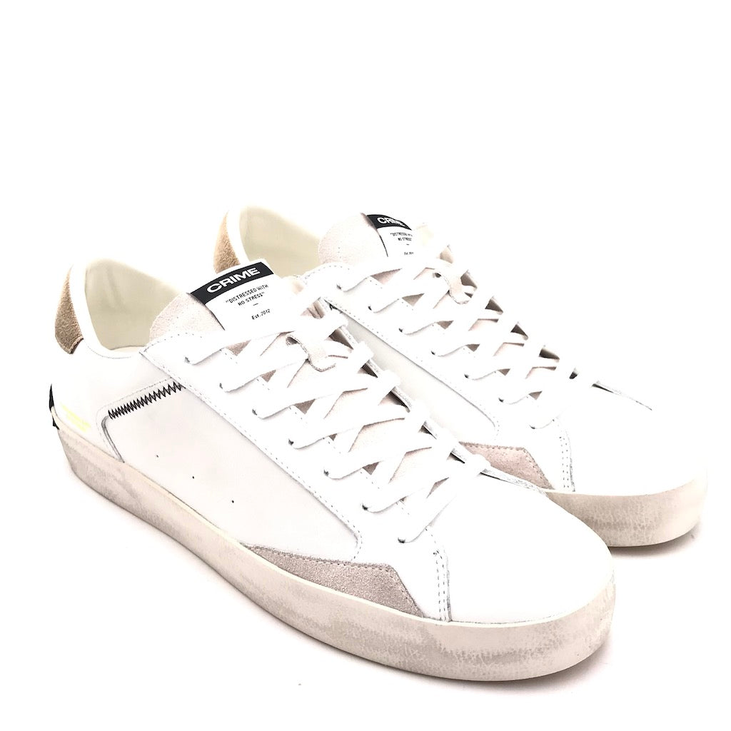 Zulian Calzature Sneakers Distrassed bianco-beige Vendite Flash