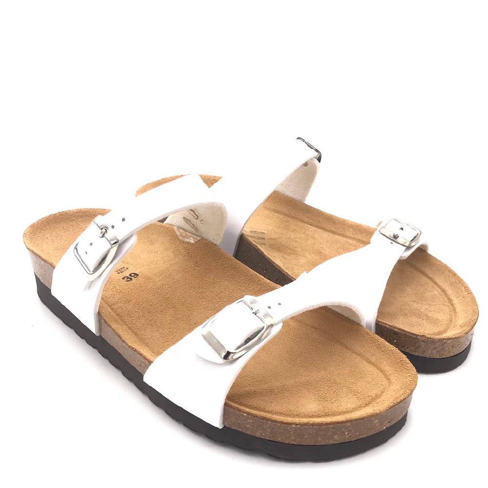 Zulian Calzature Ciabatta Hola doppia fibbia perla Nuovo