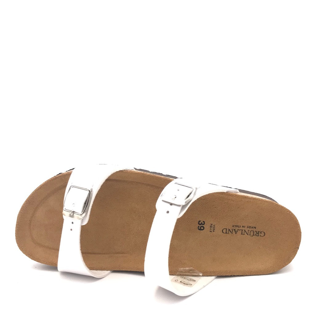 Zulian Calzature Ciabatta Hola doppia fibbia perla Nuovo