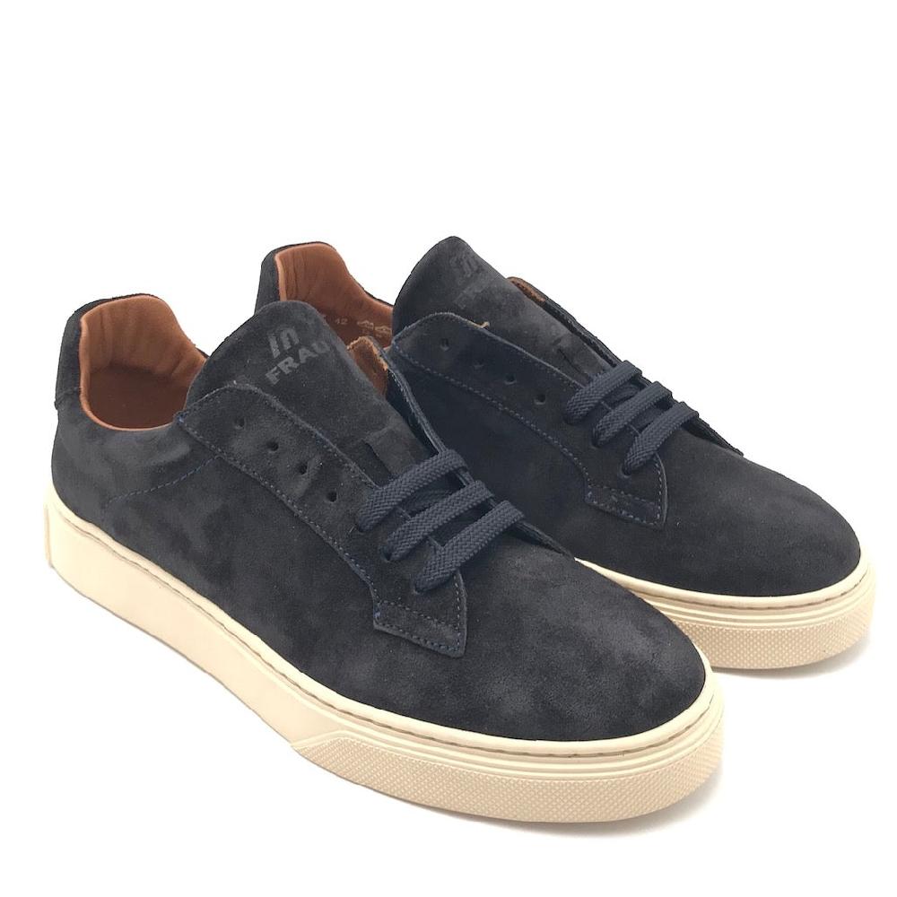 Zulian Calzature Sneakers in crosta blu Vendita Economica