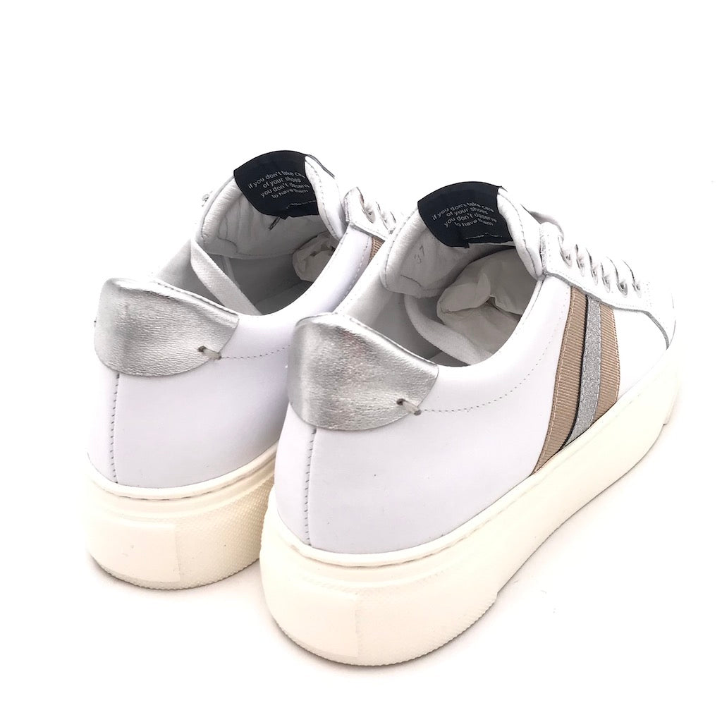 Zulian Calzature Sneakers in pelle bianca Promozione