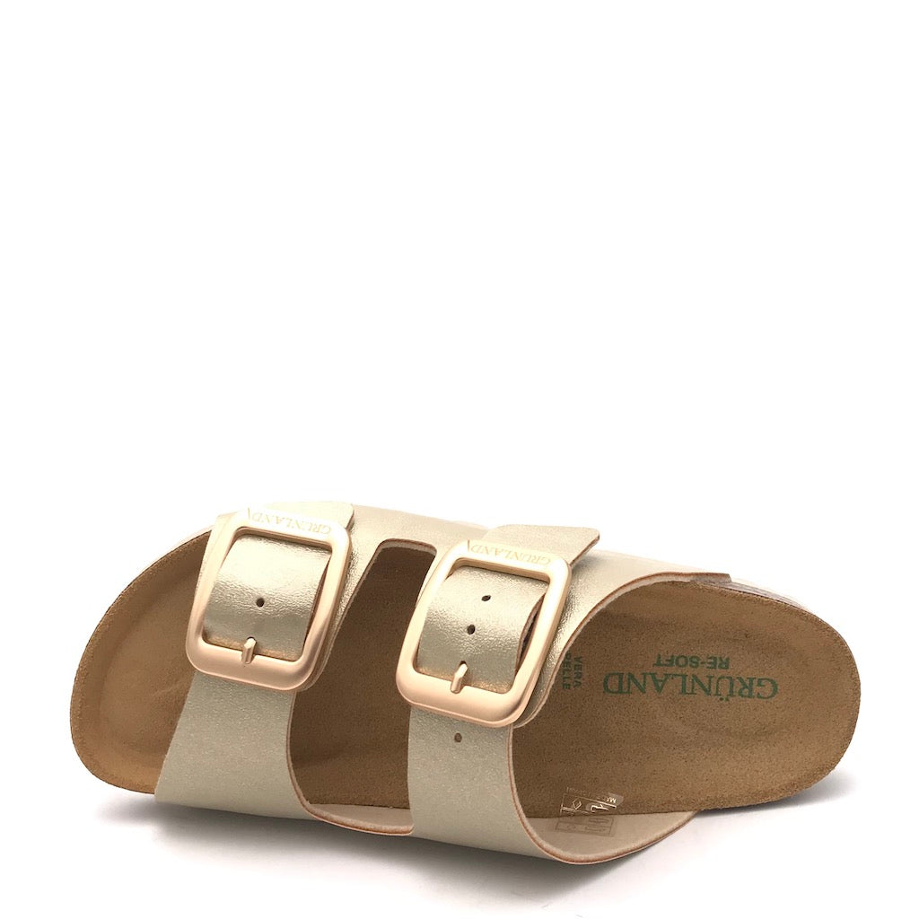 Zulian Calzature Ciabatta Sara doppia fibbia platino Fino Al -60%