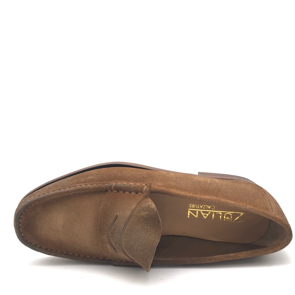 Zulian Calzature Mocassino in velour taupe Saldi