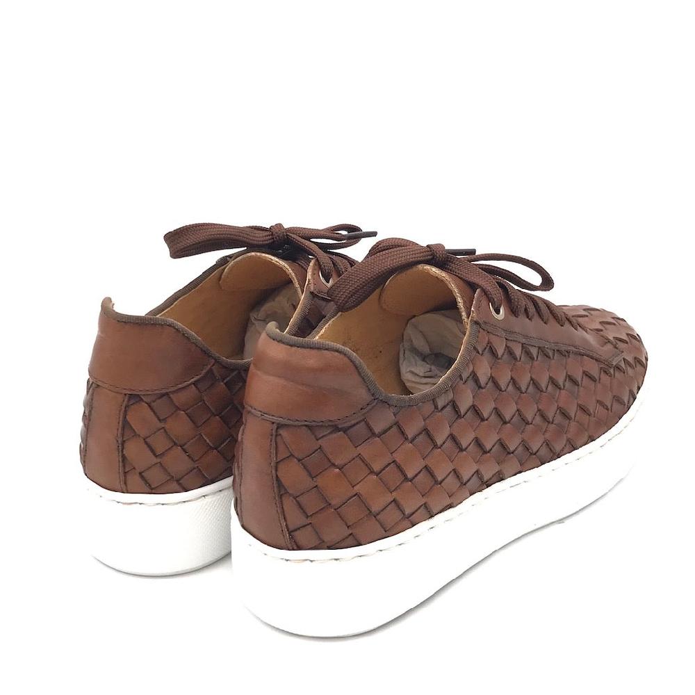 Zulian Calzature Sneakers intrecciata cuoio In Linea