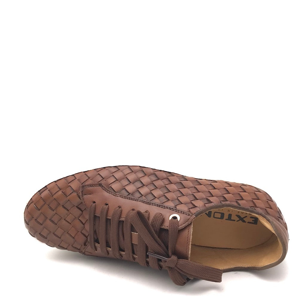 Zulian Calzature Sneakers intrecciata cuoio In Linea