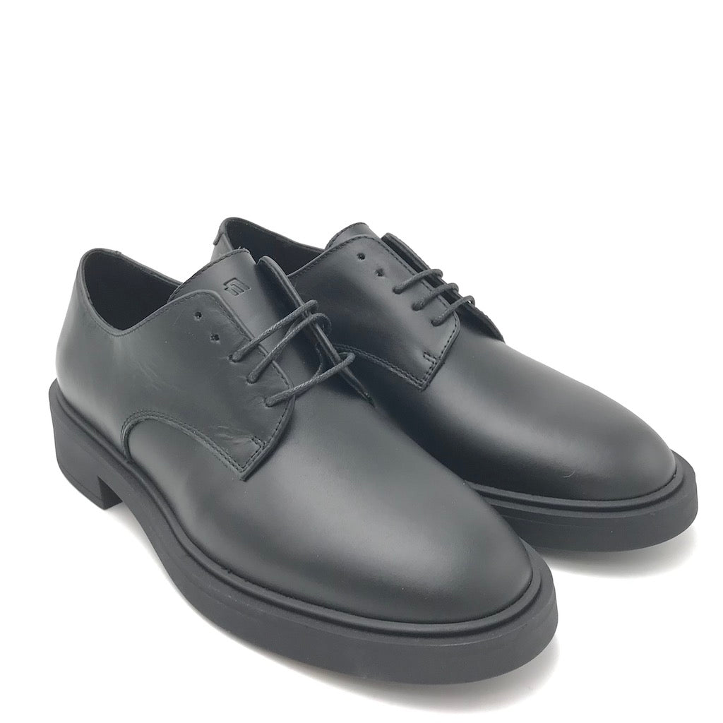 Zulian Calzature Allacciata in pelle nera Fino Al -60%