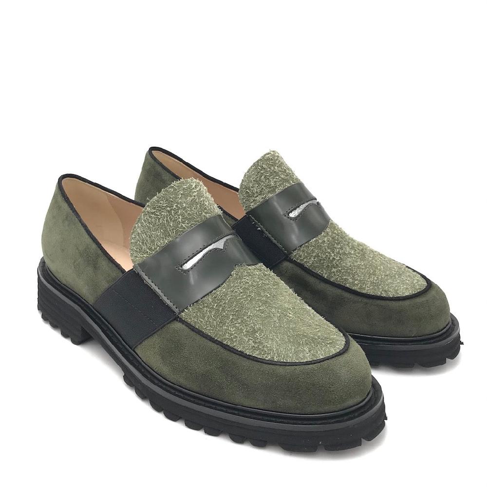 Zulian Calzature Mocassino Lina verde Affare Del Giorno