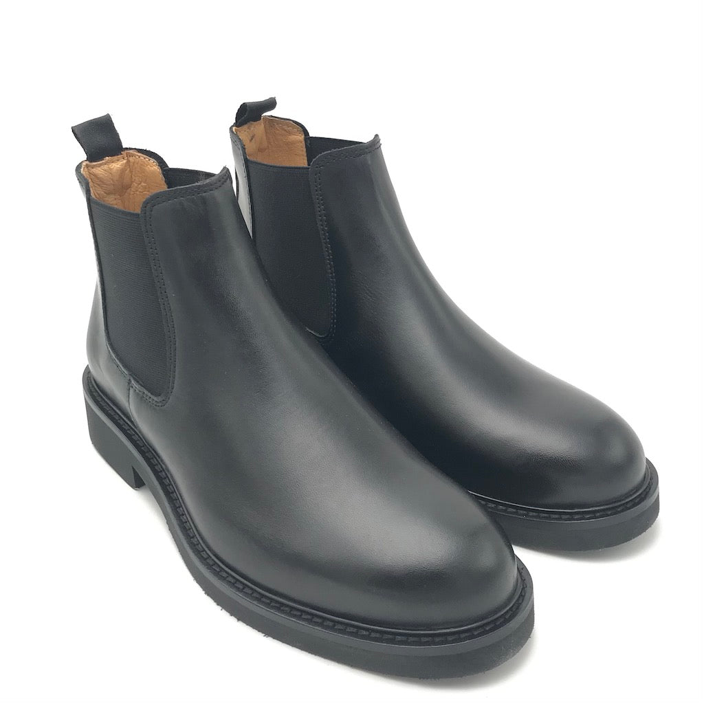 Zulian Calzature Stivaletto beatles in pelle nera Italy